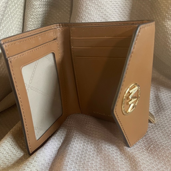 MK Carmen Color Block Logo Tri-fold Wallet - Picture 2 of 3